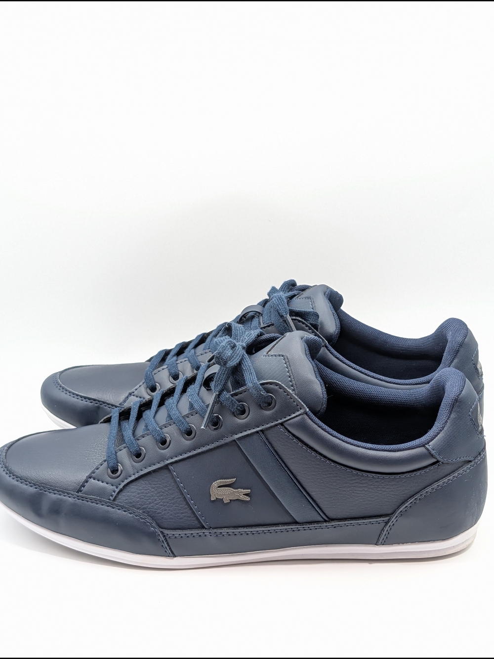 Lacoste Navy Leather Low-Top Sneakers